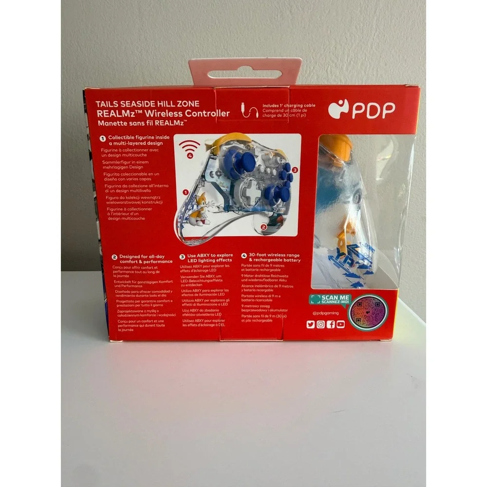 PDP REALMz Sonic Tails Wireless Controller Nintendo Switch Clear Blue NIB NWT